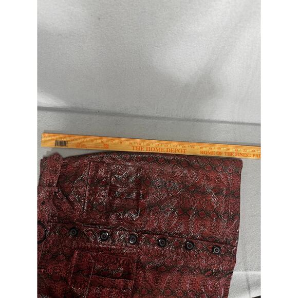 Urban Outfitters Faux Leather Red  Animal Print Mini Skirt Size Small - Picture 6 of 8
